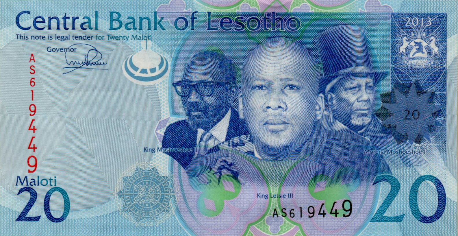 Lesotho 20 2013 UNC P-22/b